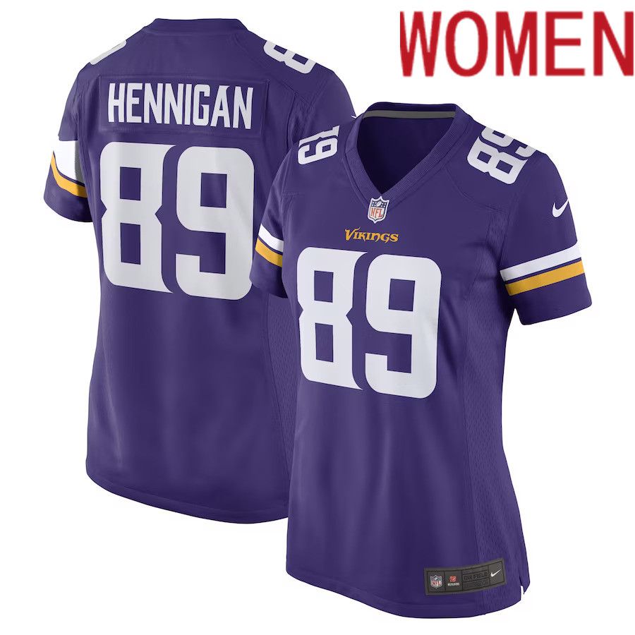 Women Minnesota Vikings 89 Thomas Hennigan Nike Purple Game Player NFL Jersey